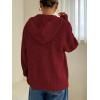 imageSOLY HUX Womens Zip Up Hooded Cardigan Sweater Knitted Drop Shoulder Fall Hoodies OuterwearPlain Burgundy