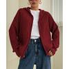 imageSOLY HUX Womens Zip Up Hooded Cardigan Sweater Knitted Drop Shoulder Fall Hoodies OuterwearPlain Burgundy