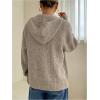 imageSOLY HUX Womens Zip Up Hooded Cardigan Sweater Knitted Drop Shoulder Fall Hoodies OuterwearPlain Khaki
