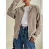 imageSOLY HUX Womens Zip Up Hooded Cardigan Sweater Knitted Drop Shoulder Fall Hoodies OuterwearPlain Khaki