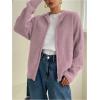 imageSOLY HUX Womens Zip Up Hooded Cardigan Sweater Knitted Drop Shoulder Fall Hoodies OuterwearPlain Purple