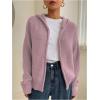 imageSOLY HUX Womens Zip Up Hooded Cardigan Sweater Knitted Drop Shoulder Fall Hoodies OuterwearPlain Purple