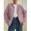 imageSOLY HUX Womens Zip Up Hooded Cardigan Sweater Knitted Drop Shoulder Fall Hoodies OuterwearPlain Purple