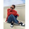 imageSOLY HUX Womens Zip Up Hooded Cardigan Sweater Knitted Drop Shoulder Fall Hoodies OuterwearPlain Red
