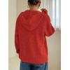 imageSOLY HUX Womens Zip Up Hooded Cardigan Sweater Knitted Drop Shoulder Fall Hoodies OuterwearPlain Red