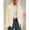 imageSOLY HUX Womens Zip Up Hooded Cardigan Sweater Knitted Drop Shoulder Fall Hoodies OuterwearPlain White