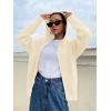 imageSOLY HUX Womens Zip Up Hooded Cardigan Sweater Knitted Drop Shoulder Fall Hoodies OuterwearPlain White