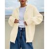 imageSOLY HUX Womens Zip Up Hooded Cardigan Sweater Knitted Drop Shoulder Fall Hoodies OuterwearPlain White