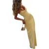 imageSOLY HUX Womens Elegant Mesh V Neck Bodycon Maxi Dress Summer Cocktail Party Wedding Guest Long Cami SundressesSolid Yellow