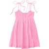 imageSOLY HUX Womens Tie Shoulder Y2k Cami Sun Dress Cute Spaghetti Strap Casual Summer A Line Short Mini DressesPlain Pink