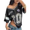 imageSOLY HUX Womens Y2k Leopard Number Graphic Oversized Tops Football Jersey Shirts StreetwearBlack Graphic