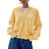 imageSOLY HUX Womens Zip Up Hooded Cardigan Sweater Knitted Drop Shoulder Fall Hoodies OuterwearLight Yellow