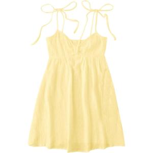 imageSOLY HUX Womens Tie Shoulder Y2k Cami Sun Dress Cute Spaghetti Strap Casual Summer A Line Short Mini DressesPlain Yellow