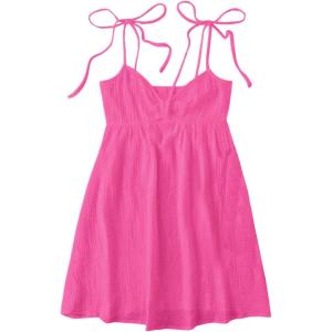 imageSOLY HUX Womens Tie Shoulder Y2k Cami Sun Dress Cute Spaghetti Strap Casual Summer A Line Short Mini DressesSolid Hotpink