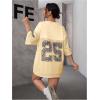 imageSOLY HUX Jersey Shirts for Women Y2k Graphic Number Oversized Tees V Neck Half Sleeve Cute Soccer Streetwear T Shirt TopsApricot Number