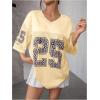 imageSOLY HUX Jersey Shirts for Women Y2k Graphic Number Oversized Tees V Neck Half Sleeve Cute Soccer Streetwear T Shirt TopsApricot Number