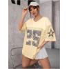 imageSOLY HUX Jersey Shirts for Women Y2k Graphic Number Oversized Tees V Neck Half Sleeve Cute Soccer Streetwear T Shirt TopsApricot Number