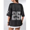 imageSOLY HUX Jersey Shirts for Women Y2k Graphic Number Oversized Tees V Neck Half Sleeve Cute Soccer Streetwear T Shirt TopsBlack Letter Number