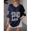 imageSOLY HUX Jersey Shirts for Women Y2k Graphic Number Oversized Tees V Neck Half Sleeve Cute Soccer Streetwear T Shirt TopsDark Blue Number