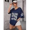 imageSOLY HUX Jersey Shirts for Women Y2k Graphic Number Oversized Tees V Neck Half Sleeve Cute Soccer Streetwear T Shirt TopsDark Blue Number