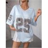 imageSOLY HUX Jersey Shirts for Women Y2k Graphic Number Oversized Tees V Neck Half Sleeve Cute Soccer Streetwear T Shirt TopsLight Blue Number