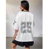 imageSOLY HUX Jersey Shirts for Women Y2k Graphic Number Oversized Tees V Neck Half Sleeve Cute Soccer Streetwear T Shirt TopsWhite Letter Number