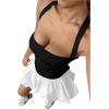 imageSOLY HUX Womens Bubble Mini Dress Y2K Halter Backless Club Party Graduation Short Dresses with Shorts UnderneathBlack and White
