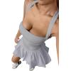 imageSOLY HUX Womens Bubble Mini Dress Y2K Halter Backless Club Party Graduation Short Dresses with Shorts UnderneathPlain Grey
