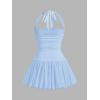 imageSOLY HUX Womens Bubble Mini Dress Y2K Halter Backless Club Party Graduation Short Dresses with Shorts UnderneathSolid Light Blue