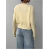 imageSOLY HUX Womens Button Down Long Sleeve Crewneck Crop Cardigan Sweater Cute Knitwear ClothesMustard Yellow