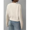 imageSOLY HUX Womens Button Down Long Sleeve Crewneck Crop Cardigan Sweater Cute Knitwear ClothesSolid Beige