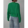 imageSOLY HUX Womens Button Down Long Sleeve Crewneck Crop Cardigan Sweater Cute Knitwear ClothesSolid Green