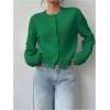 imageSOLY HUX Womens Button Down Long Sleeve Crewneck Crop Cardigan Sweater Cute Knitwear ClothesSolid Green