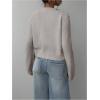 imageSOLY HUX Womens Button Down Long Sleeve Crewneck Crop Cardigan Sweater Cute Knitwear ClothesSolid Grey