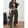 imageSOLY HUX Womens Button Down Vintage Plaid Shirts Short Sleeve Crop Blouses Preppy ClothesBlack Leopard