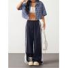 imageSOLY HUX Womens Button Down Vintage Plaid Shirts Short Sleeve Crop Blouses Preppy ClothesBlue Gingham
