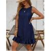 imageSOLY HUX Womens Denim Dress Sleeveless Button Back Ruffle Short Jean Dresses Cute Summer Tank DressDark Wash
