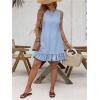 imageSOLY HUX Womens Denim Dress Sleeveless Button Back Ruffle Short Jean Dresses Cute Summer Tank DressLight Blue
