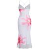 imageSOLY HUX Womens Floral Mesh Bodycon Cami Dress Cowl Neck Sleeveless Cocktail Party Wedding Guest Long Maxi DressesPink Flower Print