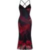 imageSOLY HUX Womens Floral Mesh Bodycon Cami Dress Cowl Neck Sleeveless Cocktail Party Wedding Guest Long Maxi DressesRed Floral Print