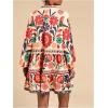 imageSOLY HUX Womens Floral Print Summer Short Dresses Boho Beach Long Sleeve Button Down Flowy Smock DressBeige Floral