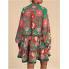 imageSOLY HUX Womens Floral Print Summer Short Dresses Boho Beach Long Sleeve Button Down Flowy Smock DressGreen Floral