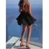 imageSOLY HUX Womens Halter Neck Sleeveless Bow Tie Backless Flowy Mini Dress Beach Vacation ClothesSolid Black