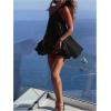 imageSOLY HUX Womens Halter Neck Sleeveless Bow Tie Backless Flowy Mini Dress Beach Vacation ClothesSolid Black