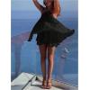 imageSOLY HUX Womens Halter Neck Sleeveless Bow Tie Backless Flowy Mini Dress Beach Vacation ClothesSolid Black
