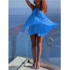 imageSOLY HUX Womens Halter Neck Sleeveless Bow Tie Backless Flowy Mini Dress Beach Vacation ClothesSolid Blue