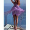 imageSOLY HUX Womens Halter Neck Sleeveless Bow Tie Backless Flowy Mini Dress Beach Vacation ClothesSolid Purple
