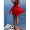 imageSOLY HUX Womens Halter Neck Sleeveless Bow Tie Backless Flowy Mini Dress Beach Vacation ClothesSolid Red