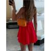 imageSOLY HUX Womens Halter Neck Sleeveless Bow Tie Backless Flowy Mini Dress Beach Vacation ClothesSolid Red