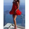 imageSOLY HUX Womens Halter Neck Sleeveless Bow Tie Backless Flowy Mini Dress Beach Vacation ClothesSolid Red